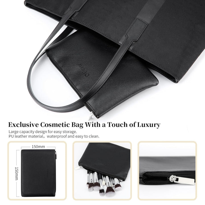 DUcare Cepillos de maquillaje con bolsa, juego de 15 cepillos de ma...