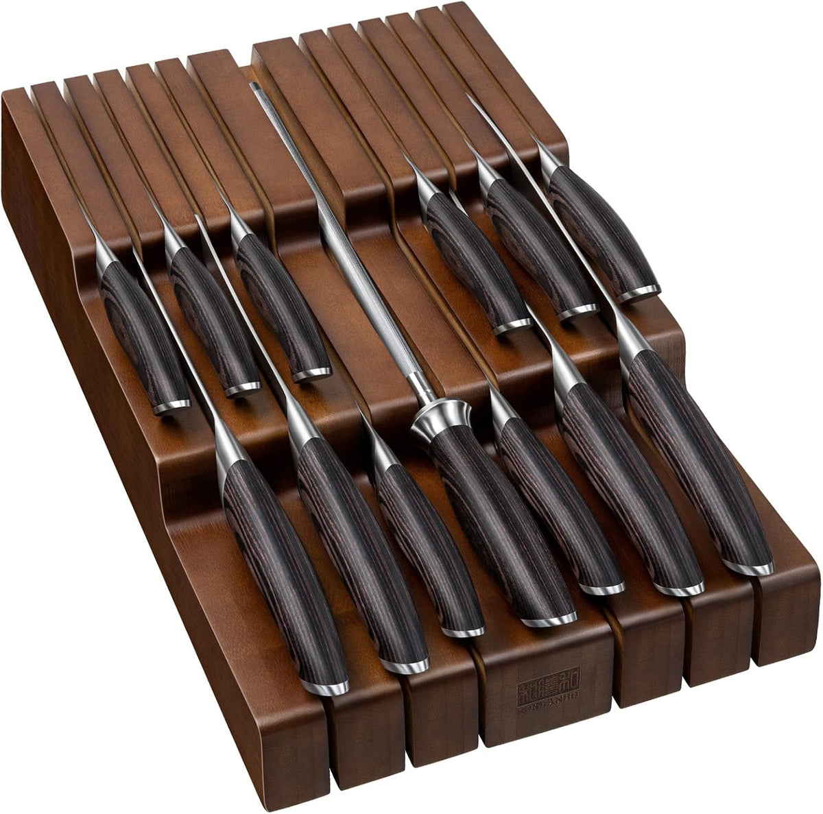 HOSHANHO Juego de cuchillos de cocina con bloque, juego de 14 piezas de bloques de cuchillos ultra afilados