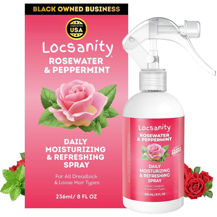 Locsanity Hidratante diario con agua de rosas y menta para el cuero...