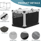 PETSFIT Jaula portátil suave de 36 pulgadas para perros – Marco resistente en espiral patentado, perrera plegable para perros medianos y grandes, 3 puertas de malla, cremalleras con cerradura