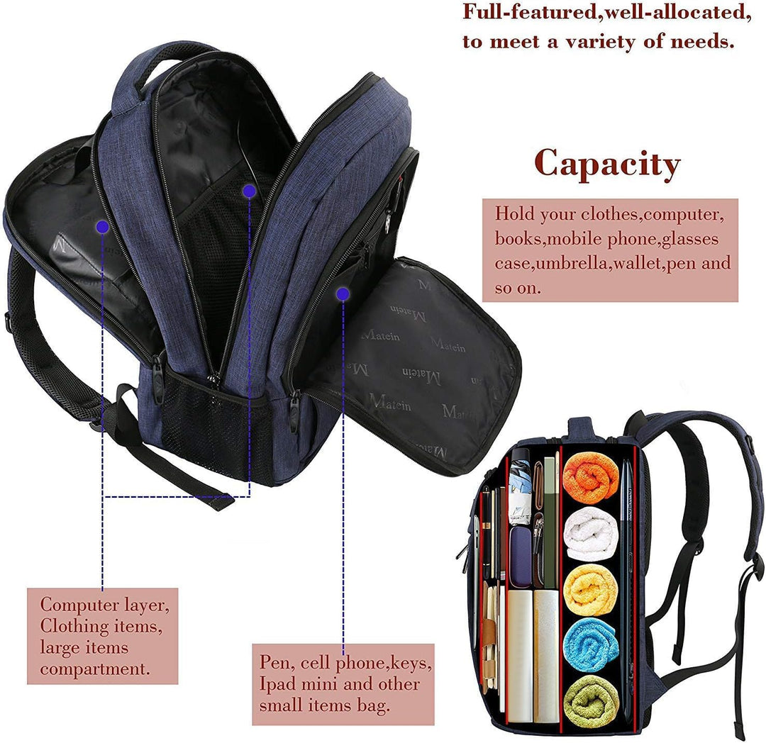 MATEIN - Mochila de viaje para laptop, delgada, con compartimento p...
