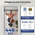 Sportneer Barra de Dominadas para Puerta, Sin Taladro, 29.5-37 in, 440 lb