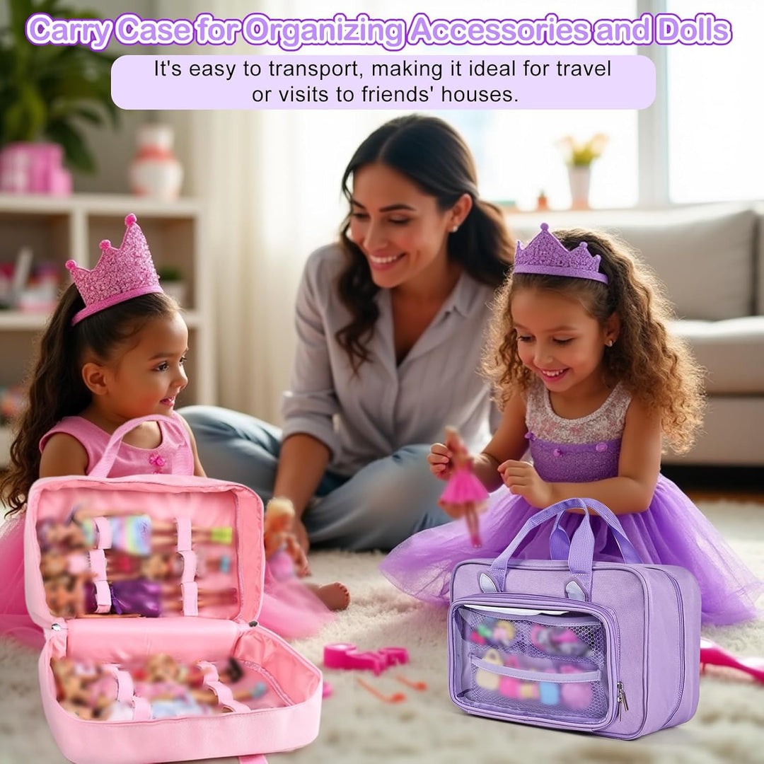 DSLIUPIU Funda de transporte compatible con muñecas Barbie de 12 pu...