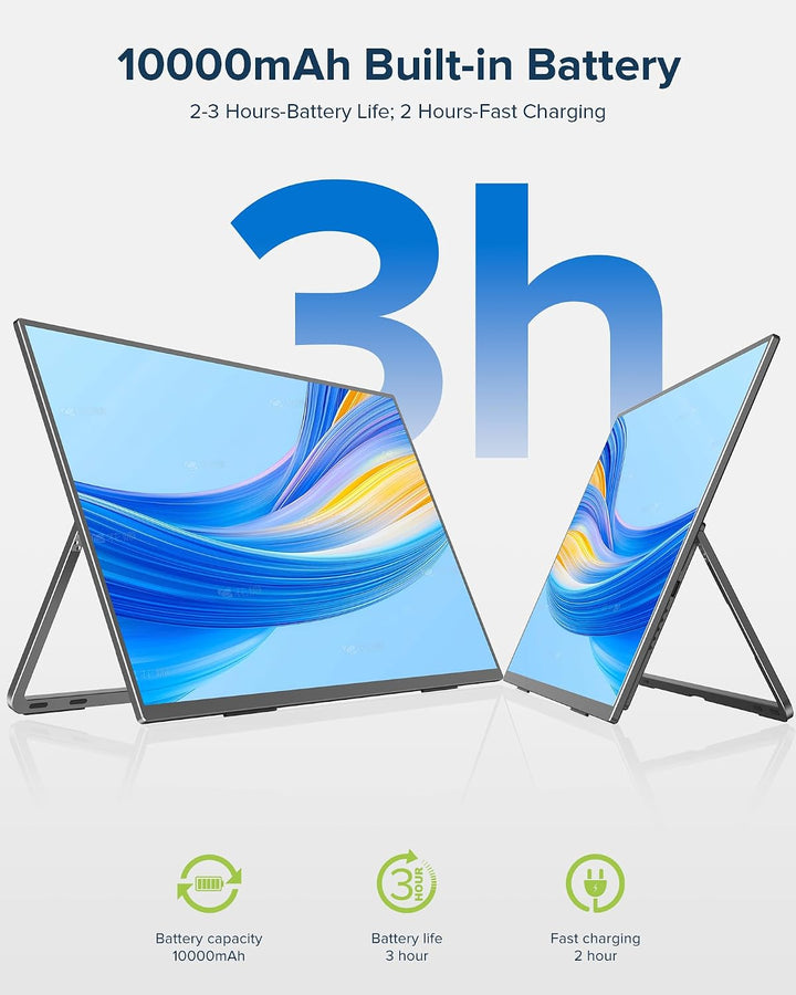EVICIV Monitor portátil inalámbrico con batería de 10000 mAh, 18.5...