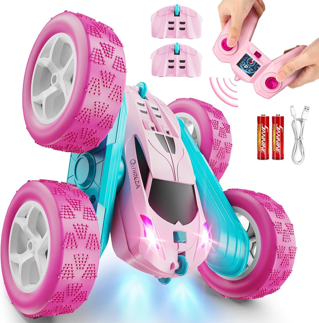 QUNREDA Coches RC, Coche de Control Remoto Rosa para Niñas, 2.4 GHZ...