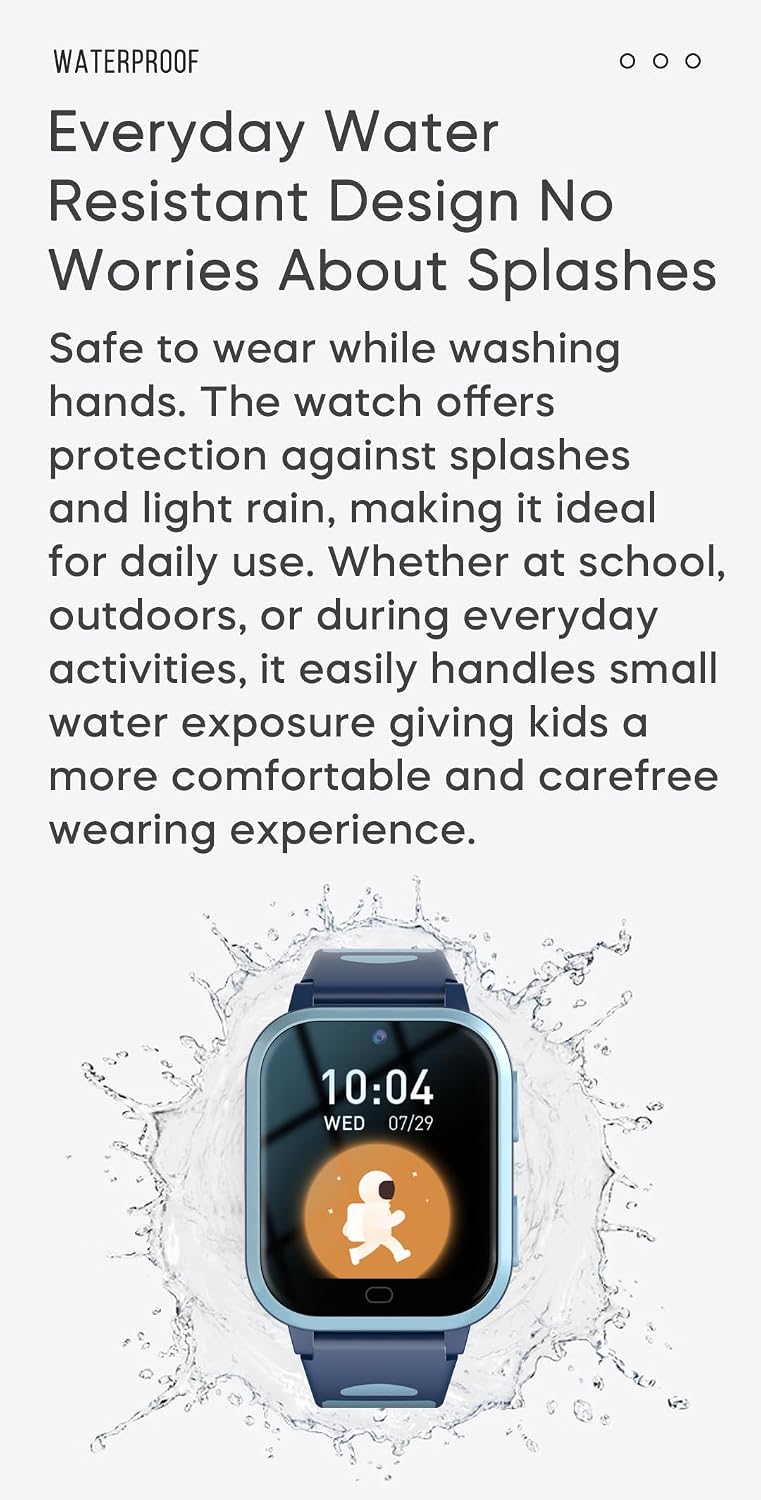 MJVV Reloj Inteligente para Niños 4G con Rastreador GPS, Smartwatch con WhatsApp, Line, TikTok