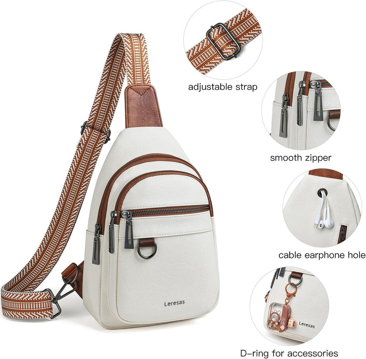 Bolso bandolera de 7L para mujeres y hombres, de cuero vegano, bolsos cruzados, riñonera, monedero, mochila sobre el hombro, bolsa antirrobo de viaje