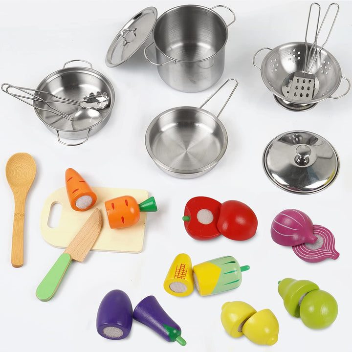Sundaymot Accesorios de Juguete de Cocina, Alimentos de Madera, Jue...