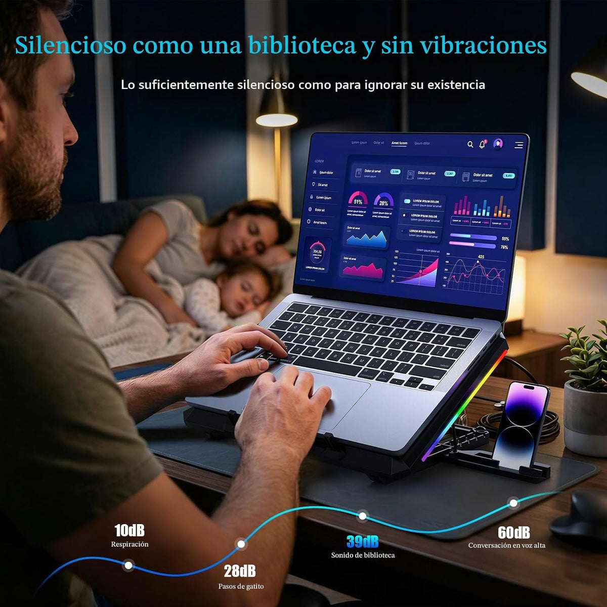 Trullypine Almohadilla de refrigeración para laptop con 12 ventilad...