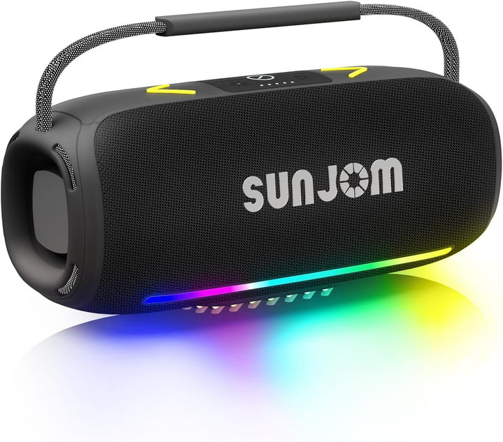 SUNJOM Altavoz Bluetooth estéreo con luces RGB coloridas, graves pr...
