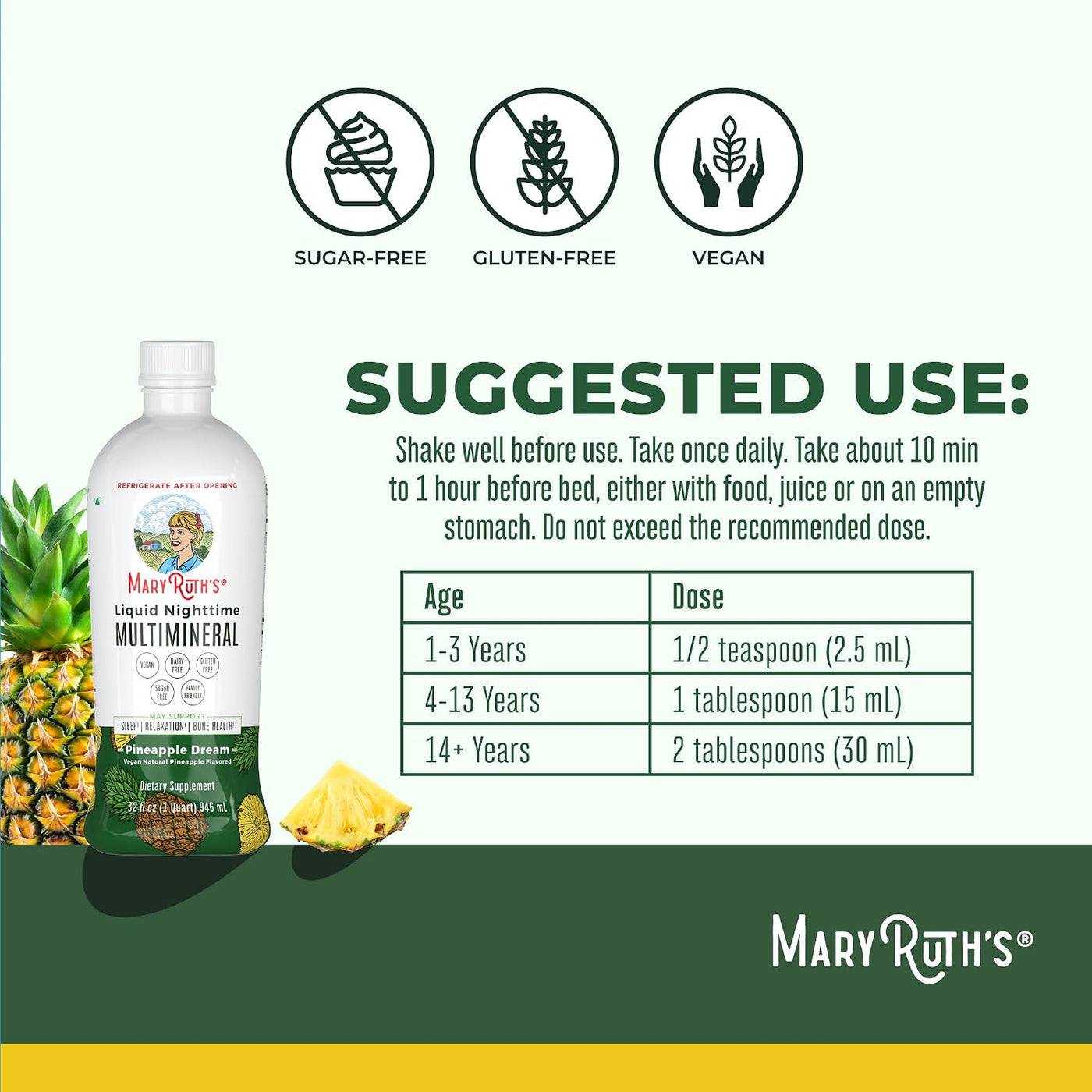 MARYRUTH'S Multivitamínico líquido matutino (fresa) y multimine...
