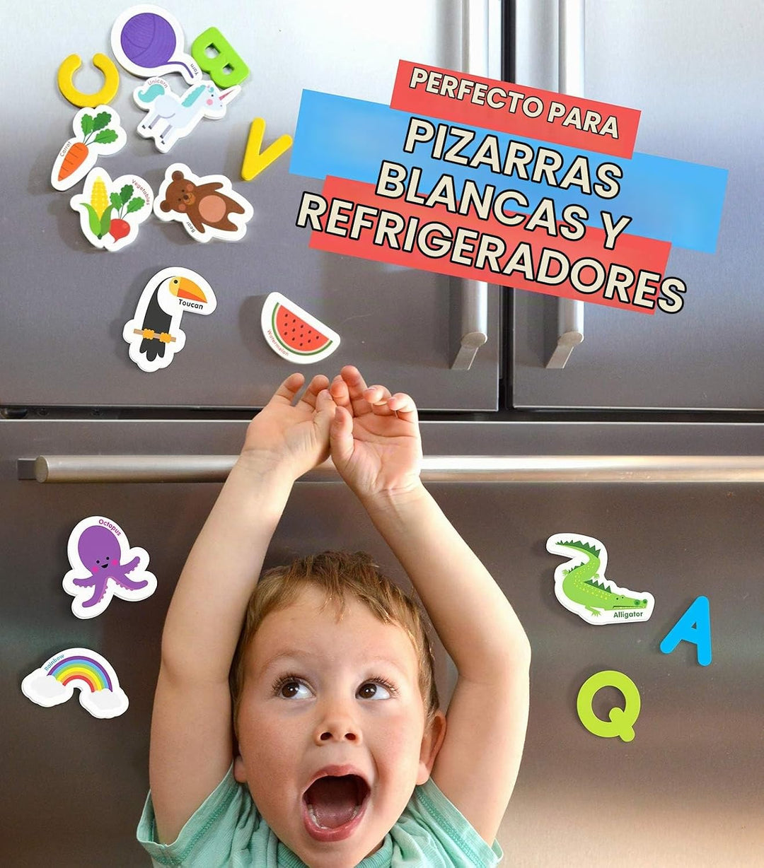 El Curioso Colón Objetos magnéticos y letras. Juego de 78 imanes de...
