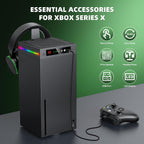 Auto Ventilador de Enfriamiento para Xbox Series X con Pantalla LED de Temperatura y 9 Luces RGB