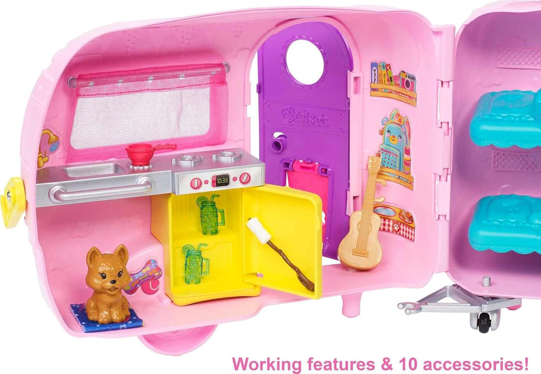 \u200BBarbie Club Chelsea Camper juego con muñeca Chelsea, cachorro...