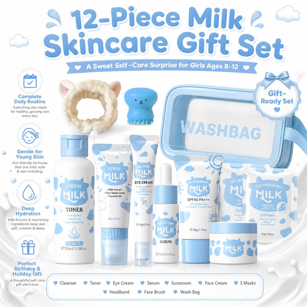 Set de regalo para el cuidado de la piel de leche para niños y adol...