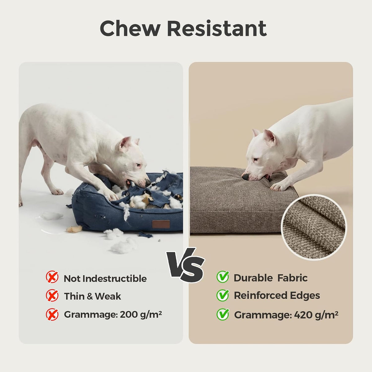 Cama indestructible de 42 pulgadas para perros extra grandes, duradera, a prueba de mordidas, para exteriores, con funda extraíble lavable, cama impermeable para perros, ideal para uso en interiores