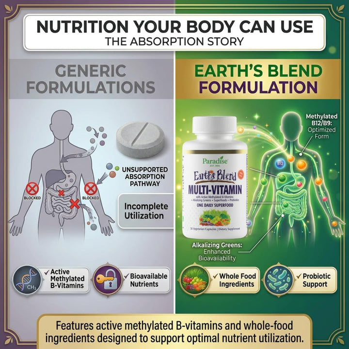 Paradise Herbs Earth's Blend Multivitamínico diario para mujer...