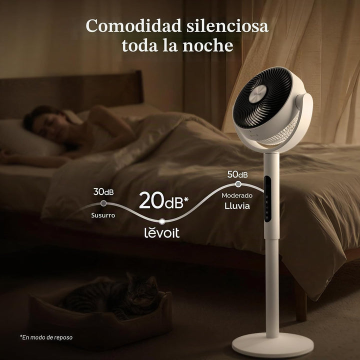 Levoit - Ventilador de pie para dormitorio, ventilador oscilante de...