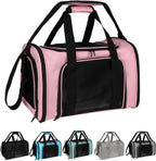 Top tasta Transportador para perros y gatos, para gatos pequeños, medianos y grandes, portador de perros y cachorros pequeños, de cara suave, 15 libras, portátil, plegable, aprobado por aerolíneas