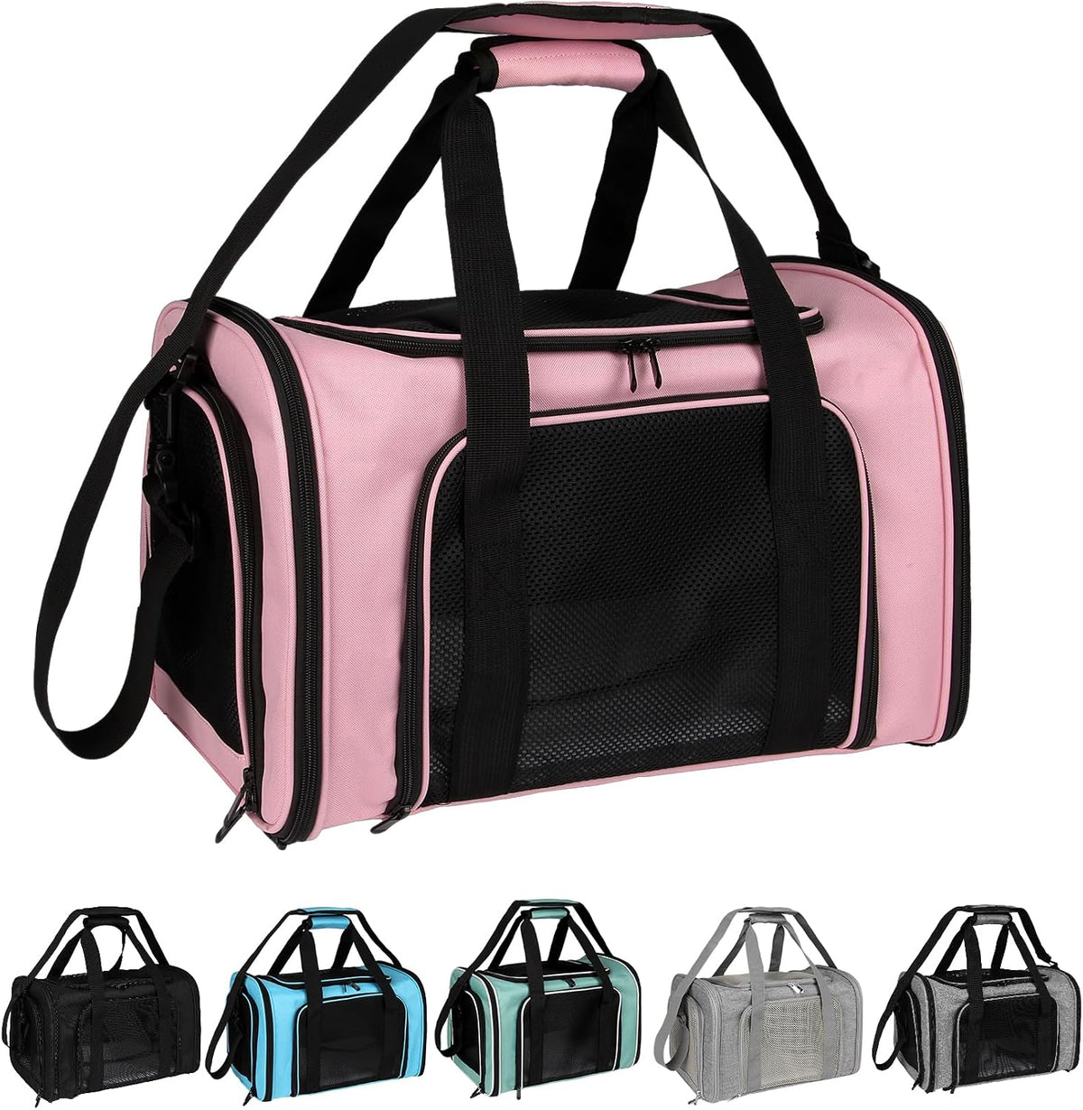 Top tasta Transportador para perros y gatos, para gatos pequeños, medianos y grandes, portador de perros y cachorros pequeños, de cara suave, 15 libras, portátil, plegable, aprobado por aerolíneas