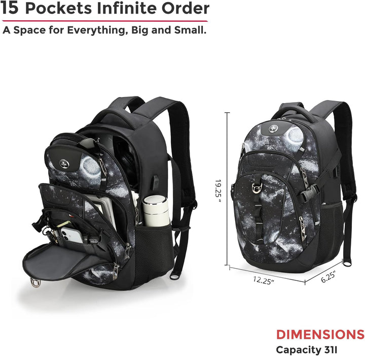 Mochila Swissdigital para laptop con puerto de carga USB, mochila d...