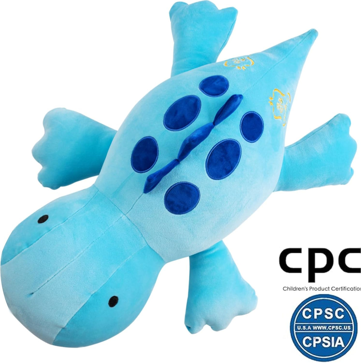 Peluche de animales de peluche con peso de 4 libras, almohada suave de peluche de dinosaurio de 24 pulgadas para adultos y niños (dinosaurio azul)