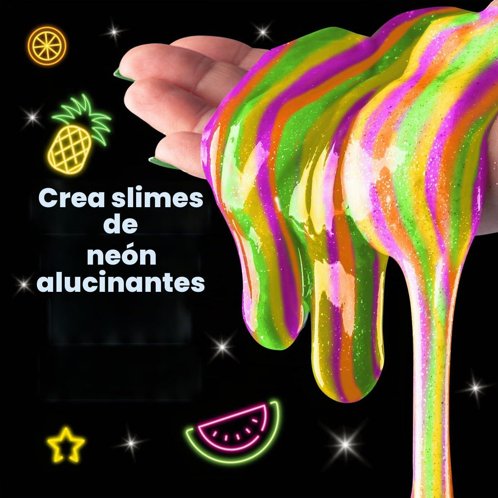 Original Stationery Kit de slime que brilla en la oscuridad, multicolor, a partir de 7 años, kit de fabricación de slime con polvo brillante, cuentas de espuma y purpurina, texturas de neón crujientes y cubos de gelatina para niños