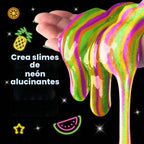 Original Stationery Kit de slime que brilla en la oscuridad, multicolor, a partir de 7 años, kit de fabricación de slime con polvo brillante, cuentas de espuma y purpurina, texturas de neón crujientes y cubos de gelatina para niños