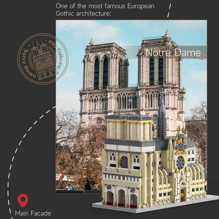 GOTIMON Micro Mini Catedral de Notre Dame - Juego de bloques de con...