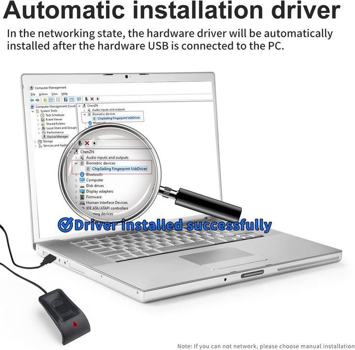 JIAN BOLAND Lector de huellas dactilares USB para