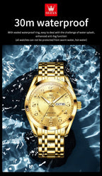 OLEVS Relojes para Hombres de Negocios de Acero Inoxidable, a Prueba de Agua, Estilo Casual Formal
