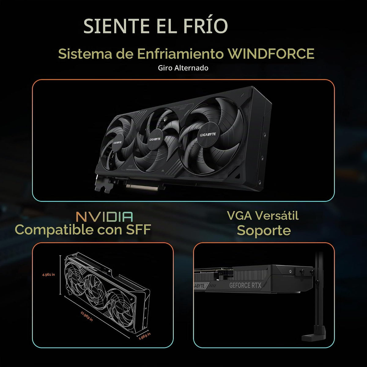 Tarjeta gráfica GIGABYTE GeForce RTX 5080 WINDFORCE OC SFF 16G, sis...