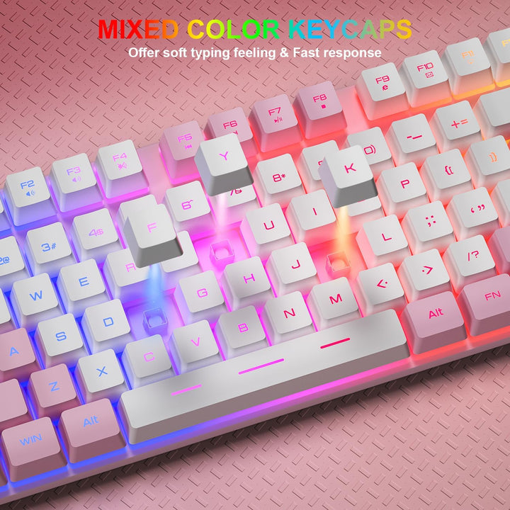 BlueFinger Combo de teclado RGB para juegos y mouse retroiluminado,...