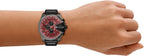 Reloj para hombre Diesel Mega Chief Slim Cronógrafo con correa de cuero negra (Modelo: DZ4714)