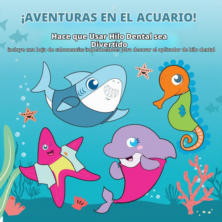 AquaSonic Hilo Dental para Niños para Edades de 6+ | Boquilla Están...