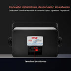 Pyle Sistema de altavoces mini box de 3 vías, 3.5 pulgadas, 200 vatios, impermeables, de grado marino, en una parrilla de carcasa de ABS resistente, hogar, barco, piscina, patio, uso interior y exterior (carbón)