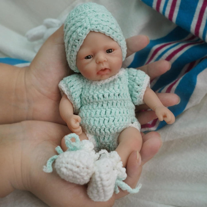 MYREBABY Mini bebé de silicona de 7 pulgadas, muñecas Reborn de sil...