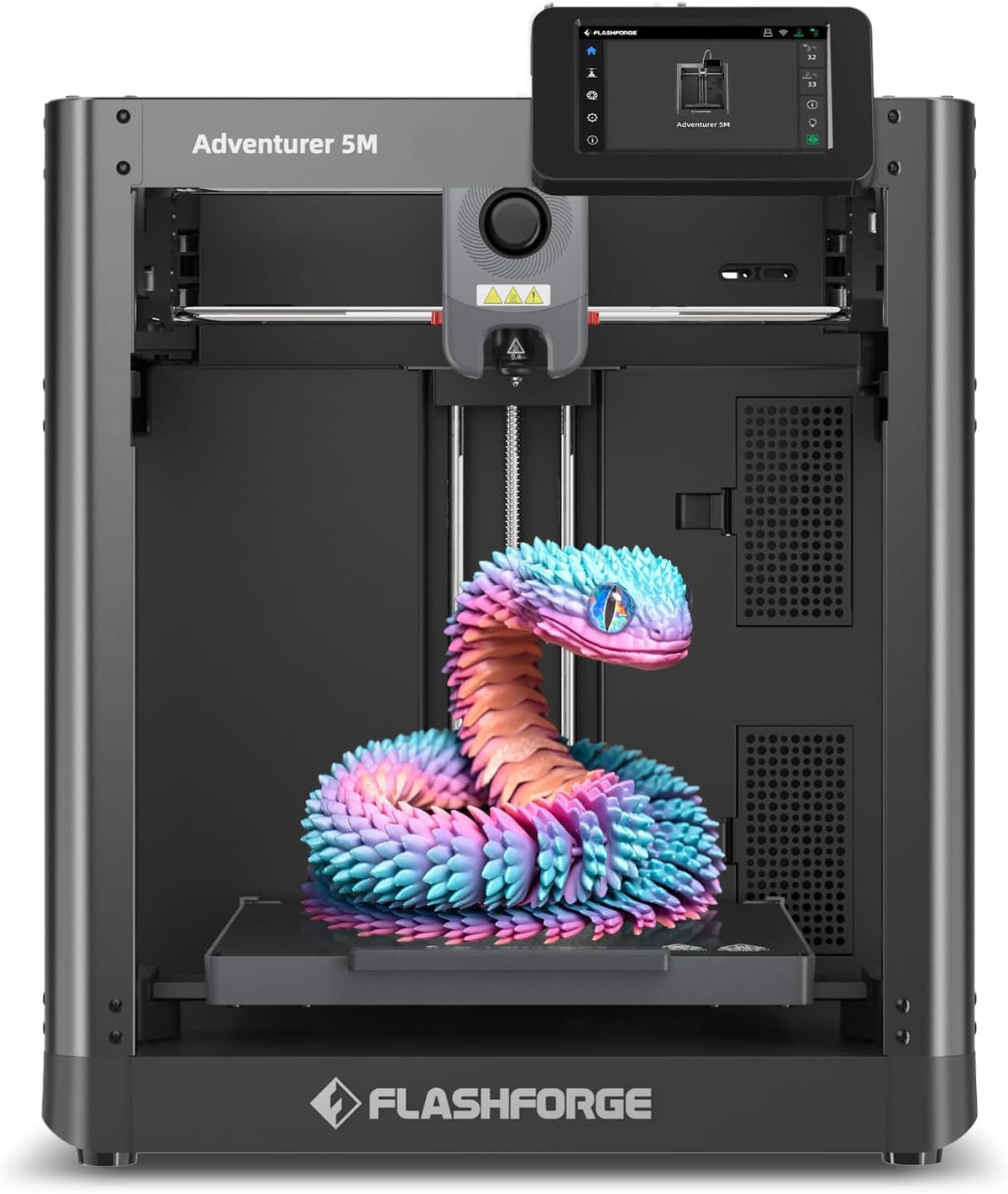 FLASHFORGE Impresora 3D Adventurer 5M con nivelación totalmente automática, impresión de alta velocidad máxima de 23.622 in/s, extrusora directa de 536.0 °F con boquilla desmontable 3S, estructura totalmente metálica CoreXY, tamaño de impresión