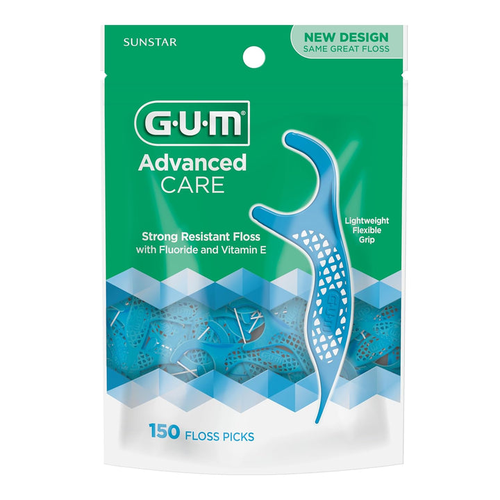 GUM Advanced Care - Palillos de hilo dental para adultos con vitami...