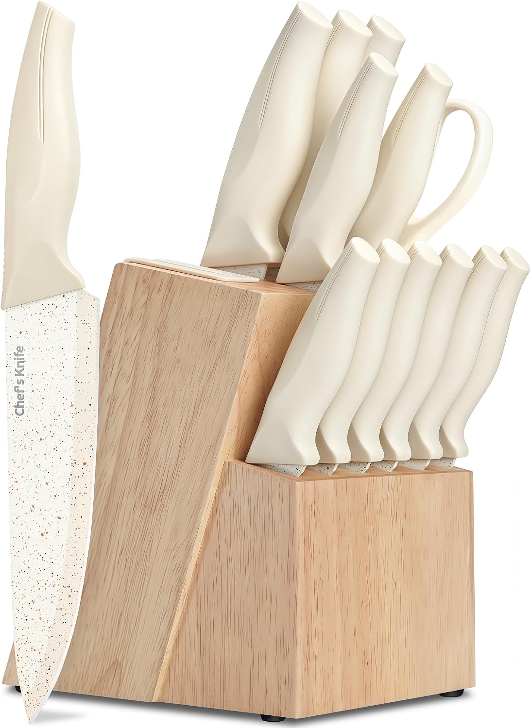 Juego de bloques de cuchillos de cocina de 14 piezas con afilador