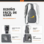 SKYSPER - Mochila de bandolera con bloqueo RFID, mochila cruzada en el hombro, mochila de viaje y senderismo, mochila de día para mujeres y hombres (gris oscuro)