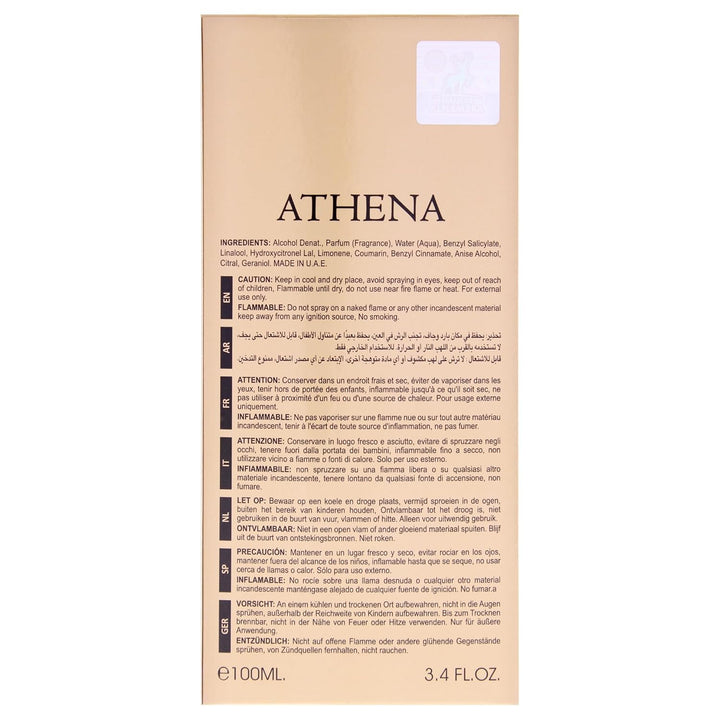 Lattafa Maison Alhambra Athena - Eau de Parfum en espray para mujer...