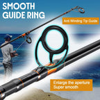Sougayilang Surf – Caña de pescar giratoria de carbono para surf, de viaje, M/MH, caña de pescar de 3 piezas, 9'/10'/11'/12'
