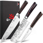 imarku - Juego de cuchillos de cocina de acero inoxidable japonés HC (3