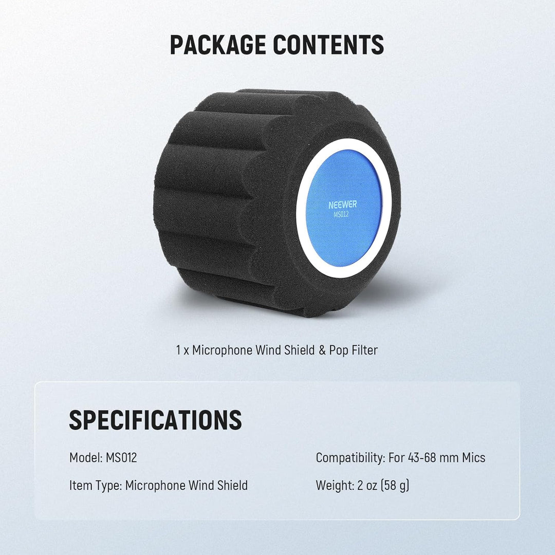 NEEWER Filtro de protección de bola de aislamiento de micrófono, cu...