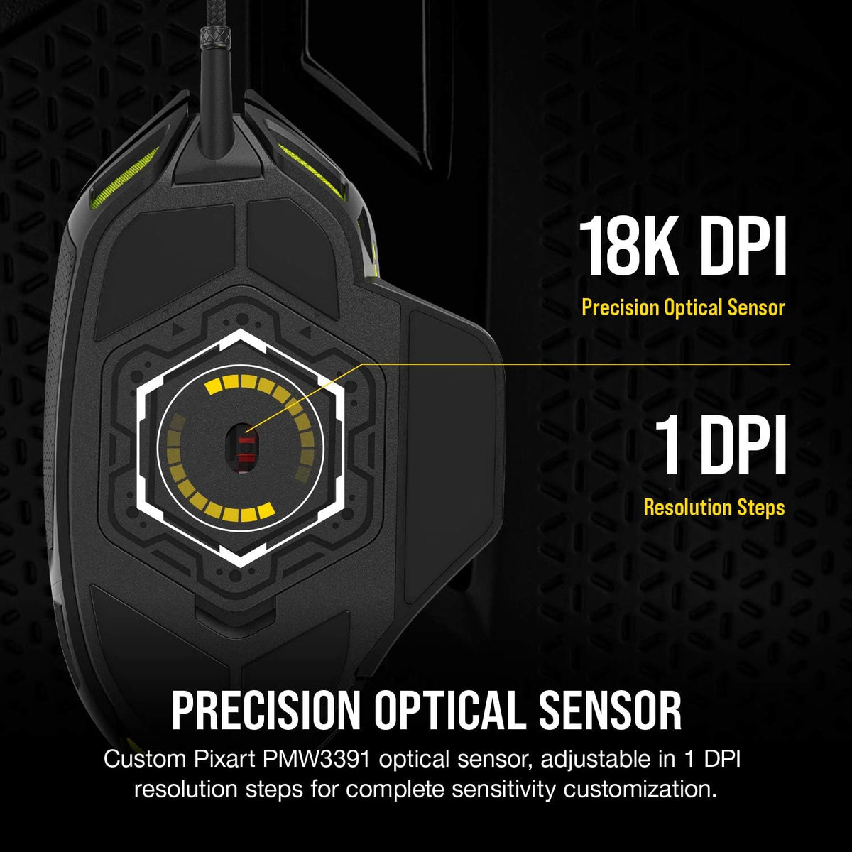 Corsair NIGHTSWORD RGB Gaming Mouse para FPS, MOBA - 18,000 DPI - 1...
