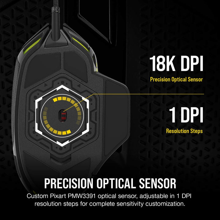 Corsair NIGHTSWORD RGB Gaming Mouse para FPS, MOBA - 18,000 DPI - 1...