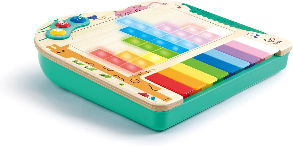 Hape Piano Dynamic Pixel - Piano interactivo 3 en 1 de madera para niños pequeños de 1 a 6 años, juguete sensorial musical con pantalla LED de píxeles, melodías guiadas y sonidos de animales, regalo educativo de aprendizaje temprano