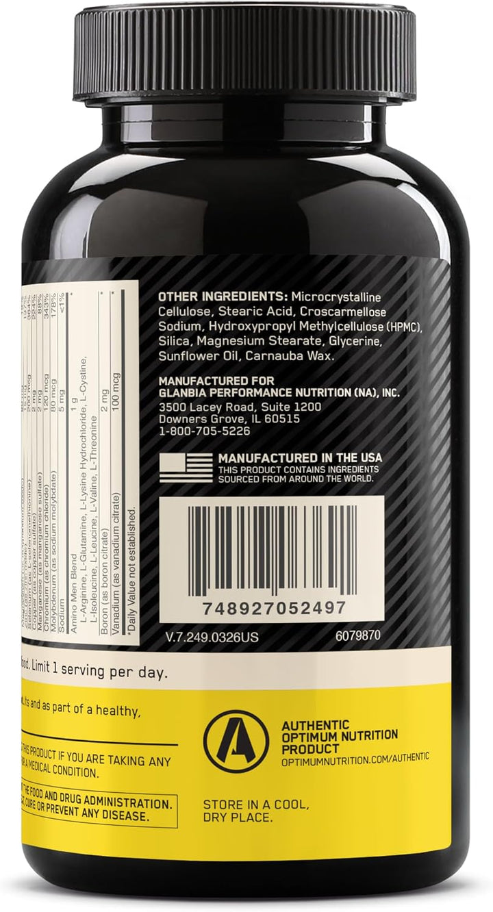 Optimum Nutrition Opti-Men - Multivitamínico diario para hombres, s...