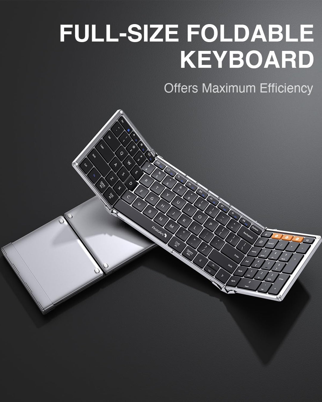 ProtoArc XK01 - Teclado Bluetooth plegable, teclado portátil de tam...